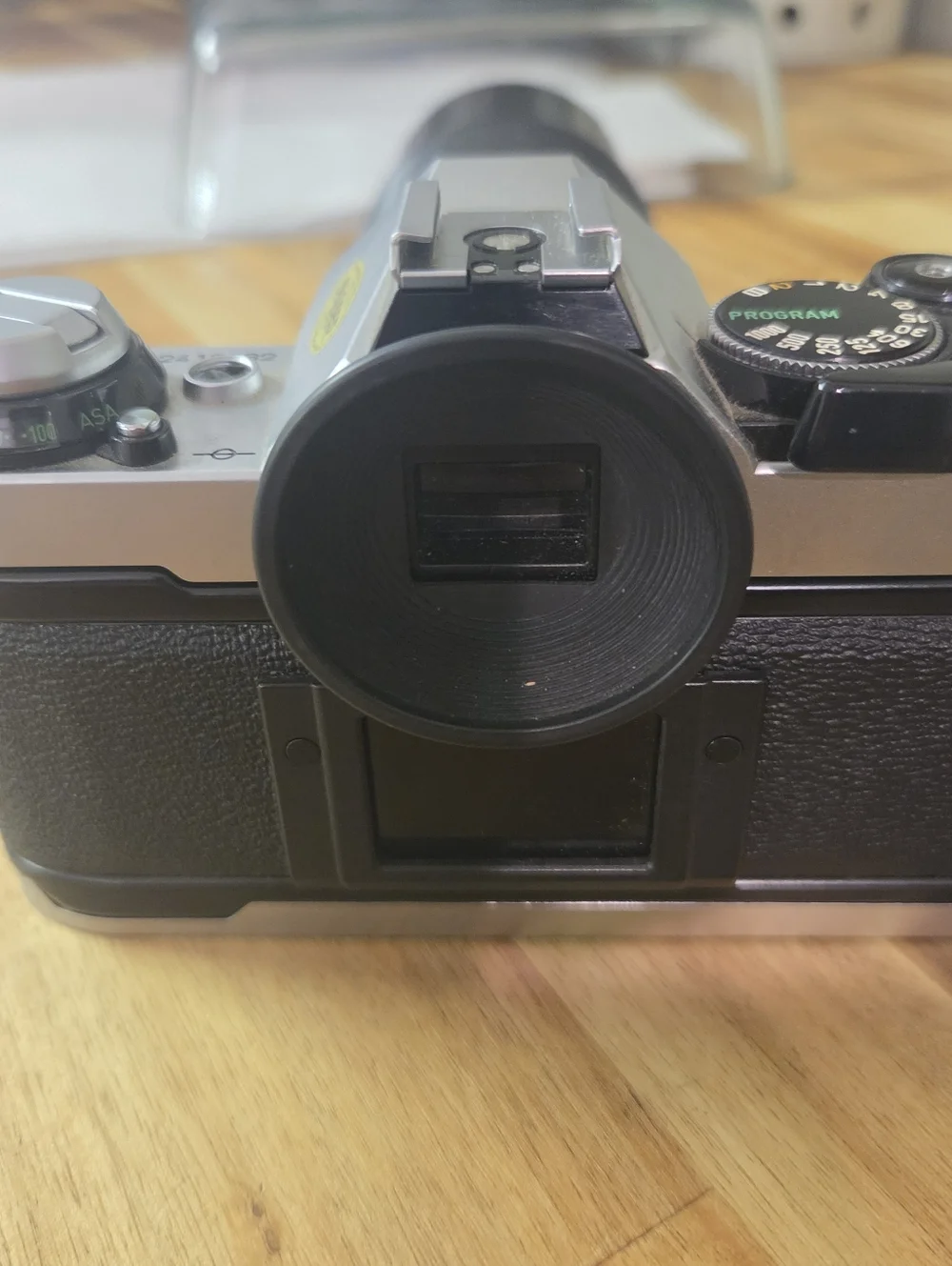 Canon Silver SLR Camera with Black Tamron 80-210mm Lens